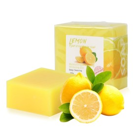 Amexo Natural Soap Piece 2 Pieces Lemon Soap Handmade 100 g Organic Solid Soaps for Bathing Small Soap Pieces for Skin Hair Body Face (Lemon Soap)