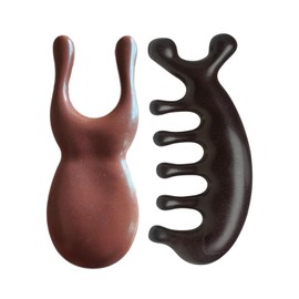 KGDUYC Pack of 2 Wooden Massage Comb with Wide Teeth Head Massage Wooden Massage Comb with Round Teeth Fatigue Relief Scalp Massage Comb