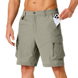 Men's Hiking Cargo Shorts Quick Dry Lightweight Travel Shorts with Multi Pockets for Fishing Camping Golf