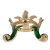 BestPysanky Green Leaves Gold Tone Metal Green Egg Stand Holder