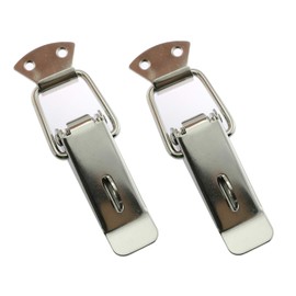 Tegg 2-Pack Spring Loaded Latch Catch Toggle Stainless Steel Safety Security Hardware Fitting Duckbill Tensionlock Hasp for Cabinet Boxes Suitcase 104mm