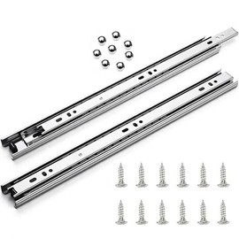 1 Pairs of 12 Inch Drawer Slides 3-Section Full Extension Ball Bearing Side Mount,100 LB Capacity (12 Inch, 1 Pair)