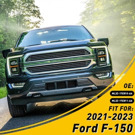 F150 Front Bumper Guards Pad for 2021 2022 2023 Ford F-150 Front Bumper Guard Pads Bumper Inserts Cover End Caps, 1 Pair, Replace # ML3Z-17E810-AA ML3Z-17E811-AA