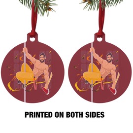 GRAPHICS & MORE Sexy Fireman Sliding Down Pole with Axe Aluminum Holiday Christmas Tree Ornament - 3.0" (7.6 cm) x 3.37" (8.6 cm)