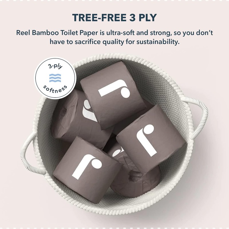 Reel Premium Bamboo Toilet Paper - 24 Rolls of Toilet