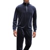 LecGee 2 Piece Men's Long Sleeve Velvet Tracksuits Set Elastic