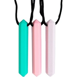 Tilcare Chew Chew Colgante - Lo mejor para niños o adultos a los que les gusta morder o tienen autismo - Colgante de silicona para masticar - Colgante masticable para niños y niñas - Collares masticables