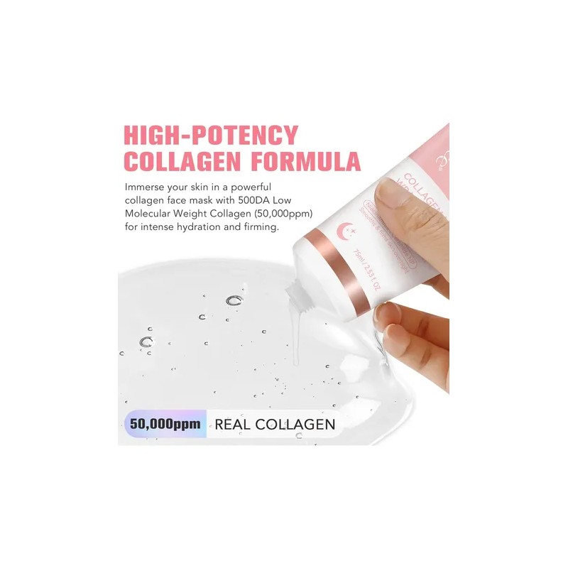 2pcs Collagen Night Wrapping Mask, Mejora La Elasticidad