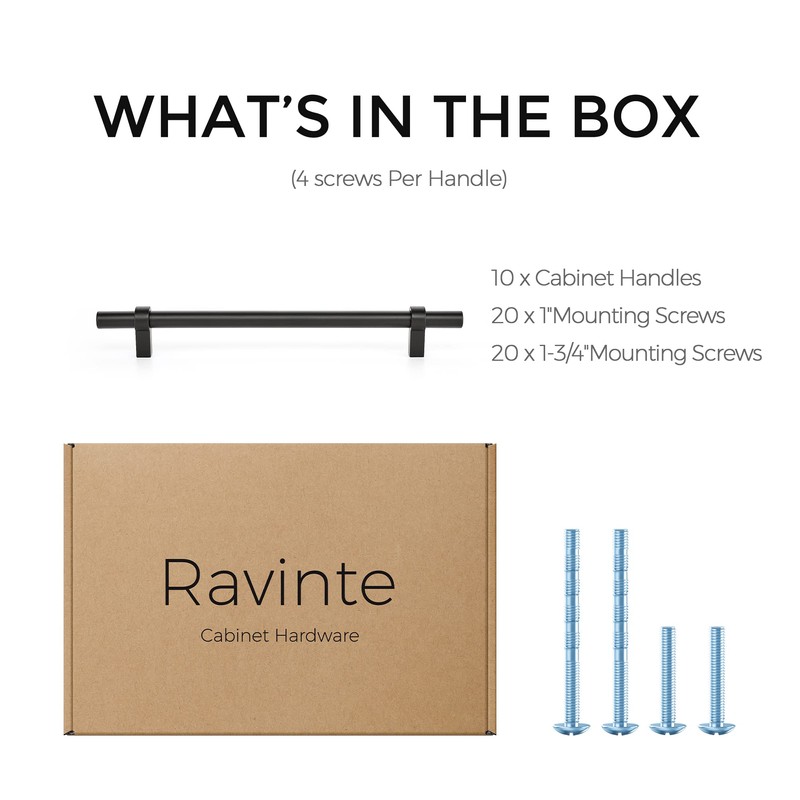 Ravinte 10 Pack 12-5/8 Inch Cabinet Pulls Matte Black Kitchen