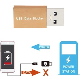 Aswalling 5PCS USB Data Blocker Charge-Only USB Blocker Adapter for Blocking Data Sync Protect Against Juice Jacking Gold