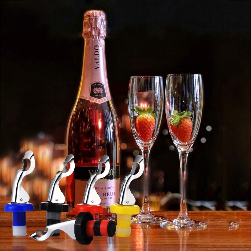 10 Pieces Silicone Wine Stoppers Expanding Manual Beverage Bottle Plug