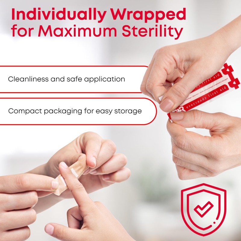 Ever Ready First Aid 1” x 3” Fabric Adhesive Bandages,