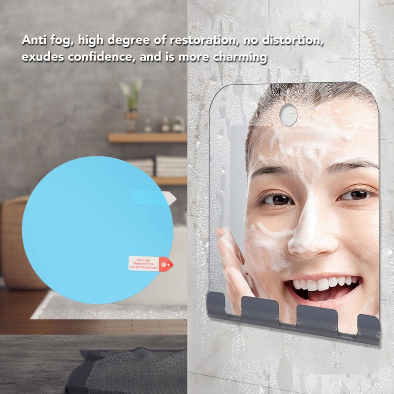 Anti Fog Shower Mirror Fogless Bathroom Shave Mirror Acrylic Shatterproof