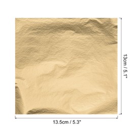 MECCANIXITY Gold Leaf Foil Sheet, Dark Gold Leaf Papers, 5.3 Inch x 5.1 Inch for Art Decoration, Sculptures, Painting, Pack of 200 Pcs