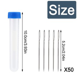 50 Pcs Large Eye Sewing Needles Sewing Sharp Needles 2.04in Stainless Steel Yarn Knitting Needles Weaving Needles with Transparent Needle Bottle for Stitching