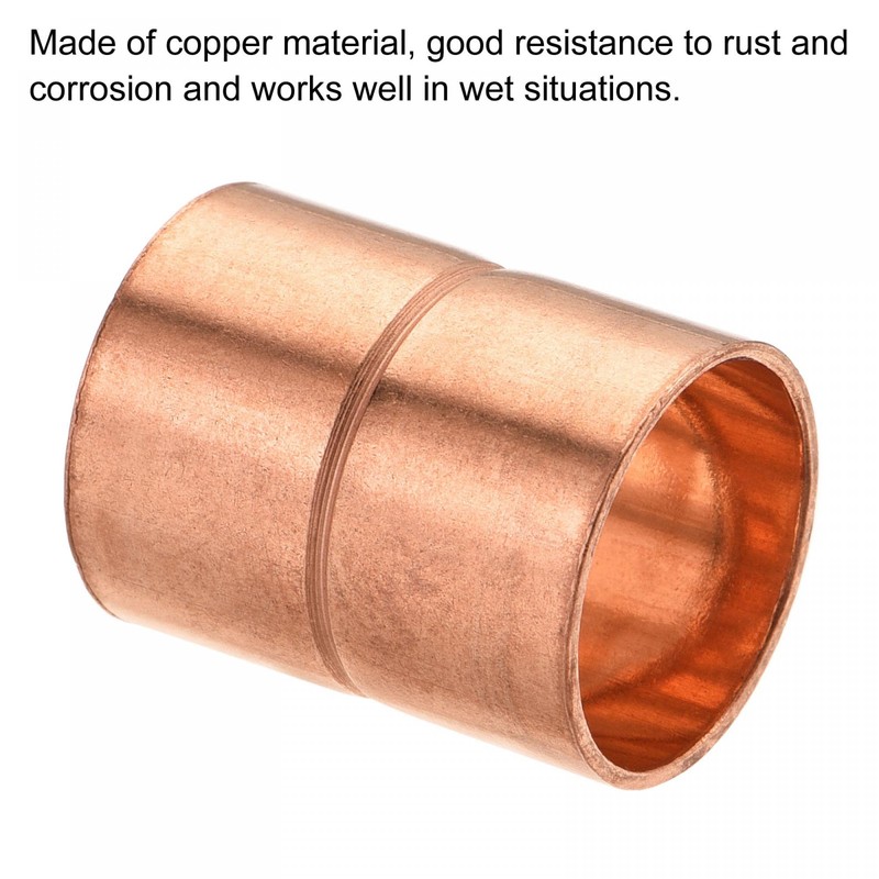sourcing map Copper Pipe Coupling 16mm Straight Connecting Adapter with