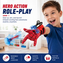 Superhero Wrist Launcher Toy for Kids – Wearable Glove Set for Role Play, Parties, Cosplay, Dress-Up & Active Indoor or Outdoor Games