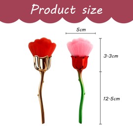 DHWEKU Pack of 2 Nail Art Dust Brushes for Manicure Rose Head Brush, Nail Art Dust Remover Brush, Makeup Brush Soft, Accessories Nail Tools