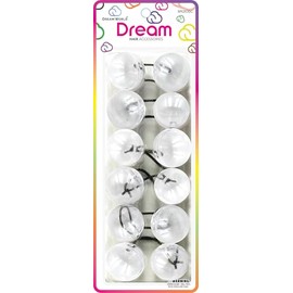 Dream World Ponytail Holder 30 MM Bead Clear 6 Piece Pack