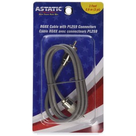 Astatic 302-10268 Grey 3' CBL with Pl259 Connectors