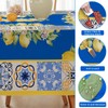 Honellaty Summer Lemon Tablecloths for Rectangle Tables, Spill-Proof Wrinkle Free