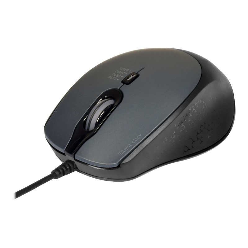 Port Connect Silent, optische USB-A/USB-C Maus, 3600 DPI, schwarz