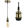 COZZY Vintage Ceiling Pendant Light Fitting, Brown Twisted Braided Flex,E27