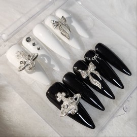 [Handmade nail tips] u so pretty (2 ver) - long stiletto / [수제네일팁] u so pretty (2 ver) - 롱스틸레토
