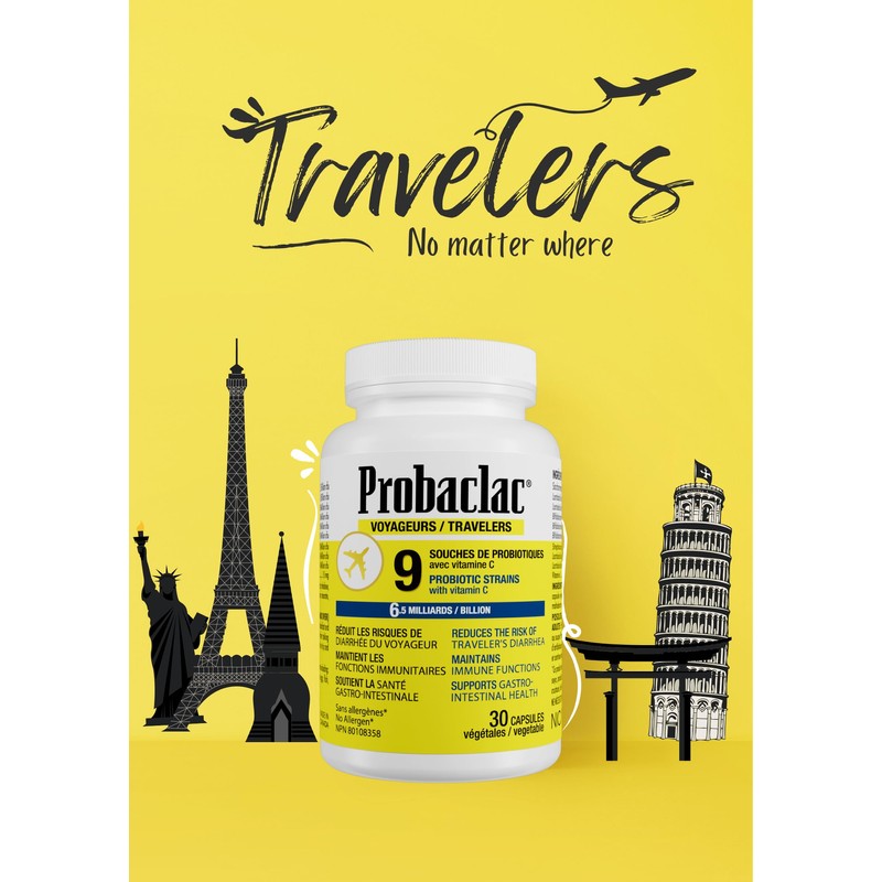 Probaclac Travelers Probiotics Reduce The Risk of Traveler's Diarrhea, Maintain