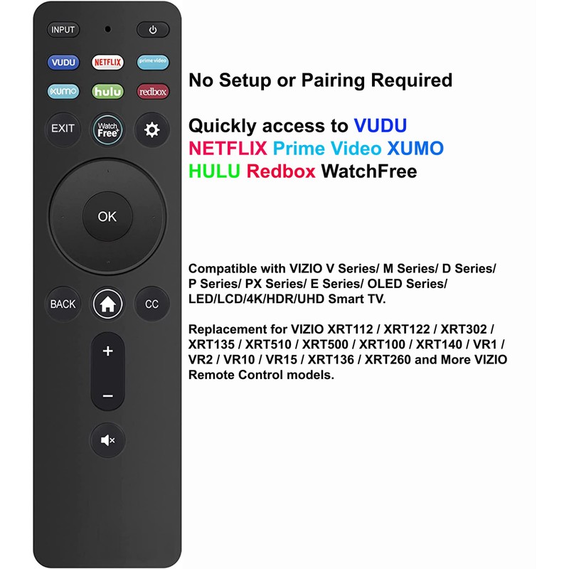 Universal for VIZIO Smart TV Remote Control Replacement XRT260, XRT140,
