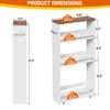 F2C 4-Tier White Slim Rolling Storage Cart with Locking Wheels