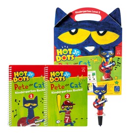 Educational Insights Hot Dots Jr. Pete The Cat - Kindergarten Rocks Set with Interactive Pen Included, 200+ Multi-Subject Activities, Homeschool & Kindergarten Readiness Learning Workbooks, Ages 5+