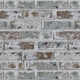 Jeweluck Brick Wallpaper Peel and Stick Wallpaper 16.9inch×393.7inch Faux Brick Contact Paper Peel and Stick Brick Textured Removable Self Adhesive Wall Paper for Kitchen Fireplace Decorative Vinyl