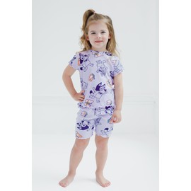 Bluey Toddler Girls Ribbed T-Shirt and Shorts Outfit Set Lavender 3T