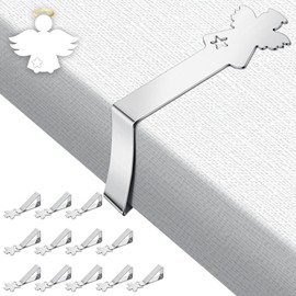 Romon 12 Pezzi Ferma Tovaglia in Acciaio Inox a Forma di Angelo, Fermatovaglia da Tavolo per Interni/Esterni - Clip Regolabili per Tavoli Spessi Fino a 4 cm