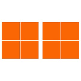 LiteMark Square Shape Stickers, Durable Gloss Finish Vinyl Decals for Shops, Schools - (Orange, 5.5 Inch, 8 Pcs)