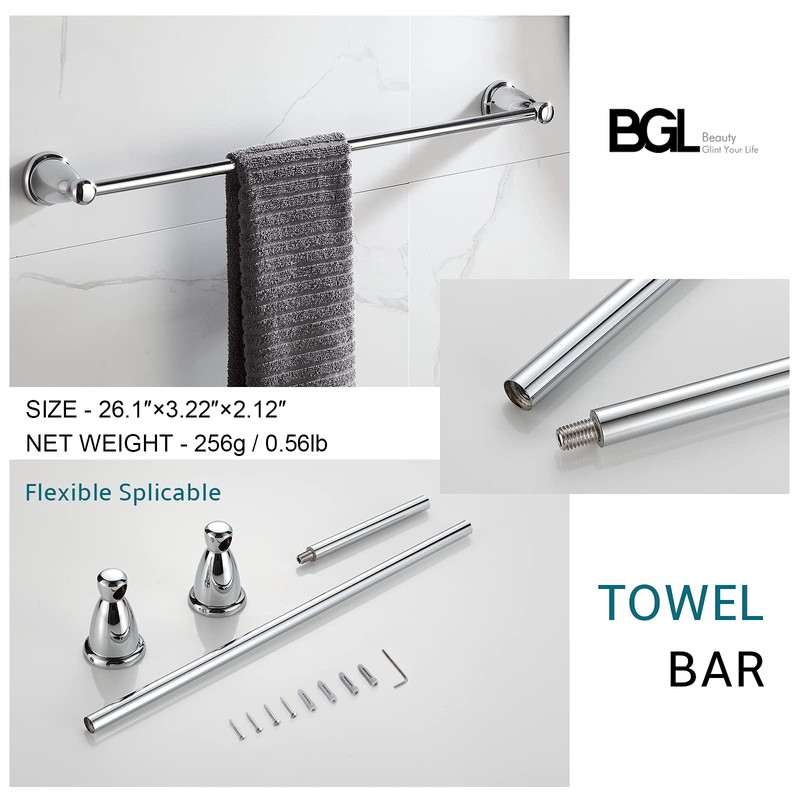 BGL 4-Piece Bathroom Accessory Set Chrome Bathroom Hardware Set 24