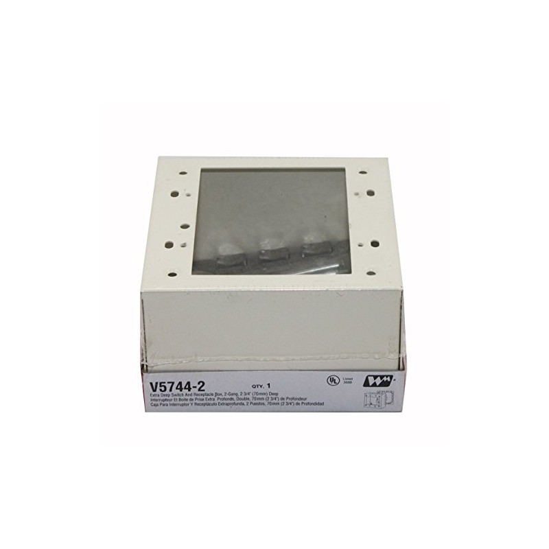 Wiremold V5744-2 STL Extra DEEP DEV Box 2G Ivory, White
