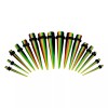 LionGothic 14pc Taper Ear Stretcher O-Ring Kit Acrylic Rasta Design