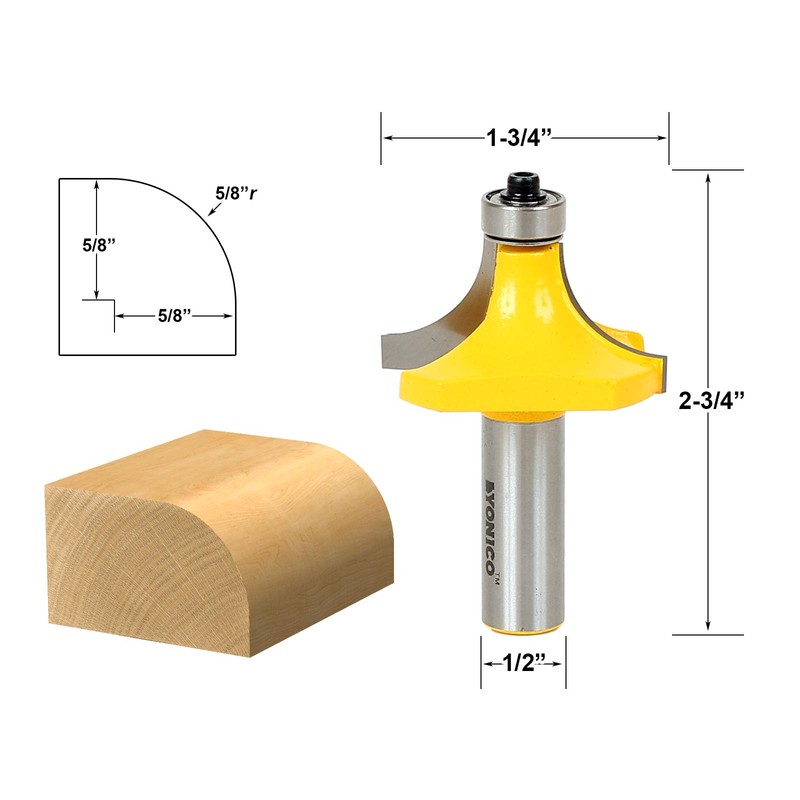 YONICO 13167 5/8-Inch Radius Round Over Edge Forming Router Bit