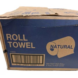 HAWTHORN Natural Paper Roll Towel, 7.8” X 800ft, (6 ROLLS TOTAL)