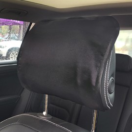 2 Pack Satin Car Headrest Cover Satin Headrest Protector for Hair Protection Hair-Saving Satin Headrest Cover for Frizz-Free Travels