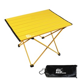 BIG RED Ultralight Aluminum Folding Table: Portable Lightweight Table with Carrying Bag for Camping, Outdoor Cooking, Picnics, Travel and Beach