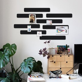 Uoisaiko Felt Pin Board Bar 33cm x 5cm, 8 Pack Cork Board Bulletin Board Strips with 40 Push Pins, Home Office Memo Notice Boards Felt Wall Tiles