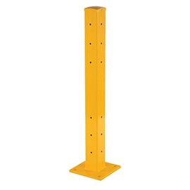 Vestil GR-F3R-DI-TP42-YL Steel Rigid Tube Post Drop in 42 in. for 3 Ribbed Drop in Style Guard Rails Yellow