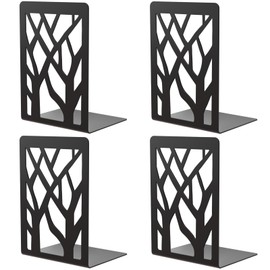 BEAUTY CHOICE Sujetalibro para libros, Sujetalibros de Metal 2 Pares/4 Piezas, Soporte de libros Antideslizantes, Sostenedor Resistentes para Libros Pesados de Oficina, Escuela y Hogar, Square (Negro)