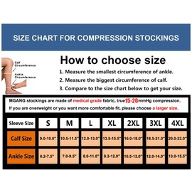 MGANG Compression Socks, 15-20 mmHg Graduated Knee High Compression Stockings for Unisex, Class I, Open Toe, Opaque, Support Hose for DVT, Pregnancy, Varicose Veins, Relief Shin Splints, Beige 4XL