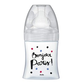 Dodie Anticolic Sensation+ Glass Paris, 150 ml, 0-6 Months, Flat Teat, River 1