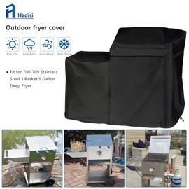 Hadisi Fryer 9 Gallon Cover - 600D Heavy Duty Waterproof Dustproof Multifunctional Full Coverage Deep Fryer Cover,Fit for 9 Gallon Fryer Model 700-709 (Black)