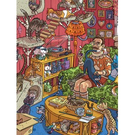 Ceaco - Search and Funny - Crazy Cat Guy - 750 Piece Jigsaw Puzzle